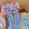 Faixa de Cabelo com Trança e Laço Doce e Legal para Meninas Pequenas, Corda de Cabelo Trançada em Degradê com Sino, Acessório de Cabelo Trançado para Meninas