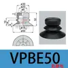 Taozhuo Ventosa de Sucção a Vácuo Ondulada Vpbt10 Vpbt20 Vpbt30 Vpbt40 Bico de Sucção Pneumático Anti-Estático