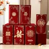 Envelopes vermelhos de casamento com palavras felizes, mini envelopes vermelhos pequenos para a recepção da noiva, envelopes vermelhos de desenho animado para bloquear a porta do casamento, envelopes de dinheiro da sorte