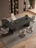 Mesa de Centro de Pizarra de Piedra de Lujo, Juego Moderno de Mesa y Sillas para el Té, Sencillo y Elegante con un Toque de Alta Gama, Mesa para Ceremonia del Té de Oficina, Mesa para Preparar Té