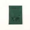 Portapasaporte de imitación de cuero multi-color personalizado portapasaportes de cuero grueso con mapa en relieve cubierta de protección de identificación
