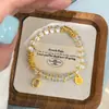 Fresco, Moderno, Exquisito, Sencillo y Versátil, Pulsera Envuelta con Placa de Piedra Natural y Bola Hueca, Joyería de Mano de Nicho de Lujo Ligero y de Alta Gama