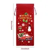 Bolsa de lino para vino de Navidad bolsa de regalo para botella de vino juego de botellas de vino bolsa para botella de vino mesa de comedor artículos de decoración fabricantes al por mayor