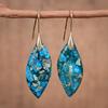 Pendientes de piedra a juego con diseño de ojo de caballo azul de Amazon Fashion, joyería de moda europea y americana, venta al por mayor