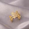 Anillo Europeo y Americano Transfronterizo de Diamante Completo para Mujer, Apertura de Circonita de Gama Alta de Nicho, Anillo Ajustable, No se Desvanece, Venta al por Mayor Versátil