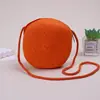 Directamente del fabricante: Monedero de Playa para Niños, Bolso Redondo Tejido de Paja, Bolso Pequeño Plano Cruzado al Hombro de Cuerda de Algodón