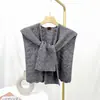 Chal de Lana Tejido Estilo Coreano Abrigo de Otoño Cuello Falso Nudo de Otoño e Invierno Bufanda Pequeña Bufanda de Invierno para Mujer Capa
