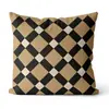 Almofada de Cabeceira de Alto Padrão Estilo Medieval, Travesseiro de Cama para Quarto, Manta Geométrica Xadrez Retrô para Sofá, Dropshipping