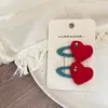 Pinza para el Cabello Infantil de Tela con Forma de Corazón de Cereza Floral Nueva de Nian Nian, Pinza Lateral, Pinza para el Flequillo