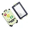 Etiqueta de bagagem de PVC cartoon etiqueta anti-perda de bagagem etiqueta de haste de puxar etiqueta de bagagem de viagem etiqueta de bagagem de avião anti-perda