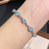 Nuevo Pulsera de Diamante Rojo Rosa Corte Rosa Milenio Octagonal, Pulsera de Diamante Burbuja de Diamante de Alto Carbono Incrustado de Lujo Ligero de Moda