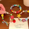 Pulsera de cuentas con forma de estrella de manzana para niños, bonita pulsera de dopamina con personalidad de verano para mujer, pulsera de gran valor para fiestas estudiantiles.