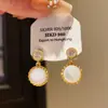 Pendientes Redondos Geométricos de Resina con Circonita y Aguja de Plata Estilo Minimalista de Nicho de Lujo Ligero de Gama Alta