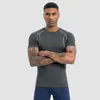 Comercio Electrónico Transfronterizo Ropa de Fitness Ajustada Elástica para Hombre Transpirable que Absorbe la Humedad Running Secado Rápido Ropa de Refrigeración Camiseta Deportiva de Manga Corta