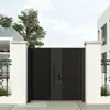 Porta de Pátio em Aço Inoxidável, Porta Única/Dupla de Entrada de Villa Artística em Alumínio, Cerca Rural, Portão Lamelado de Ferro
