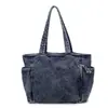 Bolso de Mano Tote de Mezclilla Retro Estilo Japonés para Mujer Nuevo de Gran Capacidad Ligero Literario Bolso Cruzado de Hombro para Estudiante