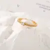 Anel Aberto de Diamante de Luxo Acessível Retrô para Mulheres, Design Exclusivo de Nicho, Anel Simples e de Alto Padrão