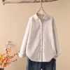 Camisa Quilted Espessa de Inverno Quente para Mulheres Estilo Japonês de Alta Qualidade Artística Simples Top Interno 100% Algodão