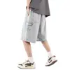 Shorts de Mezclilla para Hombre Verano Moda Callejera Marca de Moda 2026 Nuevos Pantalones Casuales Modernos de Cinco Puntos Shorts Sueltos de Pierna Ancha Ropa para Hombre