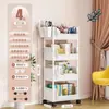 Estantería móvil de piso de múltiples capas con ruedas sala de estar dormitorio dormitorio niños pequeña estantería carro estante de almacenamiento