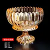 Bacia de Vidro Cristal Saladeira Prato de Frutas Fruteira de Pé Alto Grande Capacidade Recipiente de Alto Valor Luxo Leve Transparente