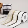 Borde de Botón/Borde Recto Doble Cara Brillo Mil Cuadrículas Pájaro Lazo Hecho a Mano Cinta Material DIY Accesorios para Ropa Empaque de Caja de Regalo