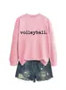 Sudadera casual simple con estampado de letras para mujer, cómoda, para voleibol, nueva de otoño e invierno, tienda independiente de Amazon Wish