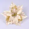 Decorações de Natal Decoração de árvore de Natal Pingente Flor de Natal dourada rosa Laço vermelho com contas