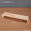 Prateleira de armazenamento de mesa em madeira maciça, suporte de exibição simples para miniaturas, organizador de material escolar para estudantes, prateleira decorativa de madeira em camadas com altura ajustável