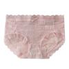 Pantalones de Hilo de Hielo Plisados de Burbujas de Sal Marina Nuevos de Verano Algodón en la Entrepierna Calzones para Niña Bragas de Encaje de Cintura Media para Mujer
