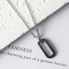 Acero Inoxidable Zirconia Cerámica Espacial Forma de Gota Colgante Acero Titanio Collar para Mujer Cadena Clavícula Ajustable