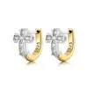 Brincos de Argola Cruzados Bicolores Moda Europeia e Americana Prata de Lei S925 Brincos de Zircônia Simples de Alta Qualidade Brincos Personalizados Bonitos