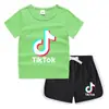2023 Verão Infantil Gola Redonda Camiseta Calças Quentes Coreano Casual Base Camisa Suor-absorvente Doce Conjunto de Camiseta Infantil