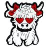 Amazon Dibujos Animados Vaca Escocesa Lindos Accesorios Accesorios DIY Funda para Teléfono Móvil Bolso Pasador Parche de Goma Blanda