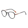 Gafas planas poligonales artísticas y minimalistas de estilo coreano, ligeras y cómodas, adecuadas para el uso diario, y con funciones de bloqueo de luz azul.. Modelo: WM86211