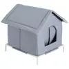 Abrigo Externo para Gatos de Rua, Impermeável e à Prova de Chuva, Abrigo Quente de Inverno, Adequado para Todas as Estações, Tipo Fechado para Exterior, Elevado do Chão