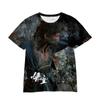 Amazon Comercio Exterior Transfronterizo Nuevo Camiseta Casual Holgada de Manga Corta Impresión Digital 3D Black Myth Wukong para Hombre