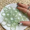 Anel de Ágata Brasileira Natural Anel de Mão para Correr Anel de Jade Calcedônia Par de Anéis Suprimento de Bem-Estar para Transmissão ao Vivo