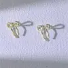 Brincos de Laço Dourados Mais Vendidos para Mulheres, Brincos de Exportação, Simples e Modernos, Brincos Brilhantes e Elegantes, Atacado Exclusivo Novo Estilo