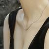 Plata Esterlina S925 1mm Cadena Lisa de Hueso de Serpiente Plateada para Mujer Celebridad de Internet Collar de Verano Nicho Lujo Accesible Ins Cadena de Clavícula de Alta Gama