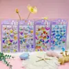 Adesivos com Relevo a Laser para Crianças, Adesivos de Desenho Animado, Adesivos para Decoração de Celular, Adesivos para Caderno DIY, Adesivos Fofos de Coelho e Peixe