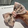 Nueva Horquilla de Pelo Estilo Coreano de Organza con Puntos Florales y Lazo de Pedrería Elegante Pinza Superior para la Parte Trasera de la Cabeza Moda Versátil para Mujeres