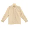 Comos Cms 2026 Início da Primavera Estilo Minimalista Roupas Femininas com Gola Irregular Camisa para Mulheres com Acabamento de Luxo 258253