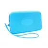 Bolsa de Higiene Pessoal Impermeável de Silicone com Padrão de Gota d'Água, Alça de Mão, Bolsa de Armazenamento da Moda Feminina, Necessaire com Zíper
