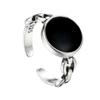 Anillo creativo de pegamento negro ins para hombres y mujeres combinación marea geométrica anillo para el pulgar y el dedo meñique anillo una generación de cabello