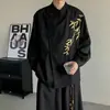 26 Nuevas Camisas de Estilo Chino con Cuello Mao para Hombres y Mujeres, Traje Tang con Bordado de Bambú Dorado, Camisa Hanfu Holgada de Manga Larga