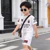 Conjunto Deportivo de Shorts de Manga Corta para Fútbol Estilo Nuevo para Niñas, Marca de Moda Ropa Infantil de Comercio Exterior, Atuendo de Verano para Niños
