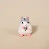 Chaveiro Pingente Escultura em Madeira Feita à Mão Hamster Fofo Pequeno Pingente para Mochila Escolar como Presente de Aniversário para Namorada