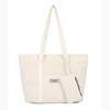 Nueva Tendencia Primavera/Verano 2026 Bolso de Hombro de Pana de Gran Capacidad Bolso Tote Fresco Estilo Japonés Color Sólido Pana Bolso Grande para Mujer