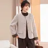 2026 Jaqueta Feminina de Meia-idade Solta Moda Casual Plus Size Gola Redonda Estilosa Emagrecedora Rejuvenescedora Versátil